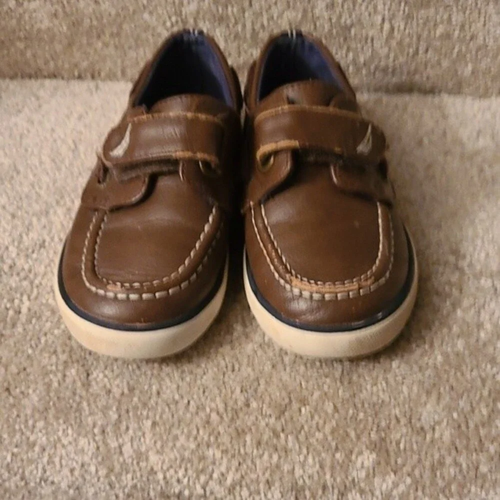 Nautica Toddler Brown Leather Loafer Boat Shoes Size 9